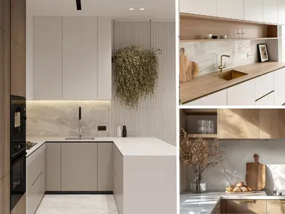 Compact apartment kitchen designs with light cabinetry, smart storage, and modern finishes