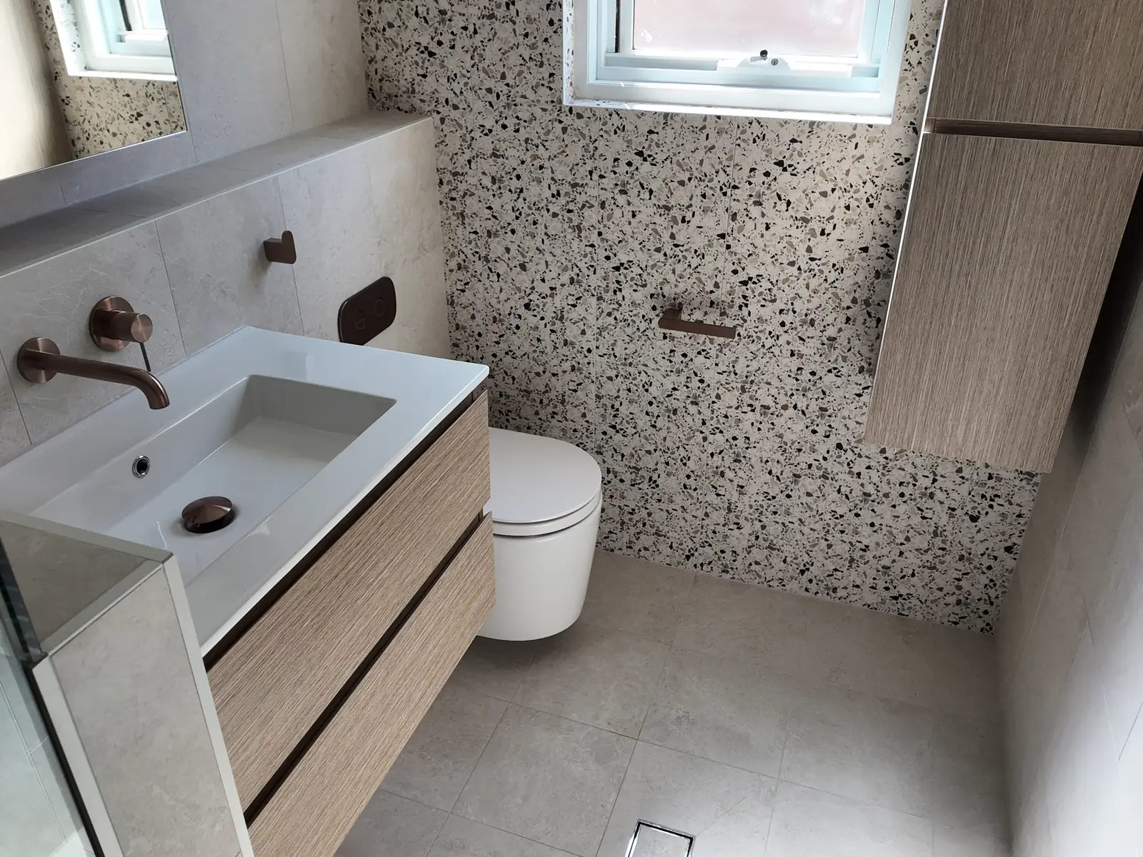 Completed apartment bathroom renovation in Coogee by LikeSilk Building